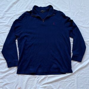 Polo by Ralph Lauren Estate Rib Navy Blue Quarter-Zip Pullover Men’s XL